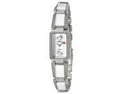 Seiko SUP185 Tressia Solar White Ceramic and Stainless Steel Bracelet Swarovski Elements Heart Logo