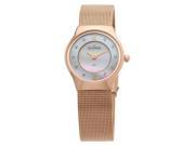 Skagen Slimline Mesh Crystal Rose Gold-tone Steel Mini Ladies Watch 233XSRR