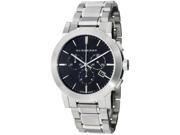 Burberry Black Dial Chronograph Stainless Steel Mens Watch 