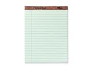 The Legal Pad Ruled Perforated Pads 8 1 2 x 11 3 4 Green Tint 50 Sheets