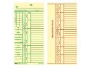 TOPS 1254 Green Reg Red Overtime Weekly Time Cards 7 x 3.37 Sheet Size Manila 500 Box 1 Box