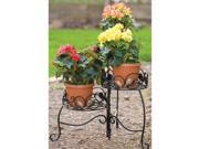Panacea Plant Stand Folding 3 Tier Scroll and Ivy