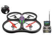 WLtoys V666 5.8G FPV 6 Axis 2.4G RC Quadcopter Drone with HD Camera Monitor RTF Green w/4GB Memory Card