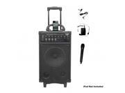 Pyle PWMA890UI 500 Watt Dual Channel Wireless Rechageable Portable PA System With iPod iPhone Dock FM USB SD