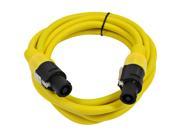 Seismic Audio TW12S10Yellow 12 Gauge 10 Foot Yellow Speakon to Speakon Professional Speaker Cable 12AWG 2 Conductor Speaker Cable
