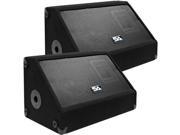 Seismic Audio Two 10 Inch PA DJ Speaker Cabinets with Titanium Horns