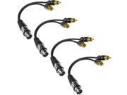 Seismic Audio SA Y5 4 4 Pack of 6 Inch Splitter Patch Y Cables 1 XLR Female to 2 RCA Male