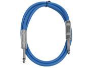 Seismic Audio SASTSX 2 2 Foot TS 1 4 Guitar Instrument or Patch Cable Blue