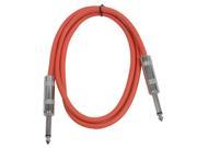 Seismic Audio SASTSX 2 2 Foot TS 1 4 Guitar Instrument or Patch Cable Red
