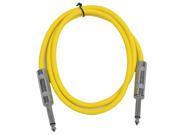 Seismic Audio SASTSX 2 2 Foot TS 1 4 Guitar Instrument or Patch Cable Yellow