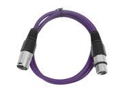 Seismic Audio Purple 2 XLR male to XLR female Patch Cable