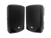 Seismic Audio MainShockD 15 Pair Pair of Active 15 Class D PA DJ Speaker Cabinets with Titanium Horns Powered 600 Watt Loudspeakers