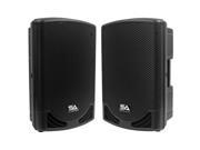 Seismic Audio MainShockD 12 Pair Pair of Active 12 Class D PA DJ Speaker Cabinets with Titanium Horns Powered 500 Watt Loudspeakers