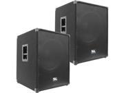 Seismic Audio Aftershock_18Pair Pair of Powered PA 18 Subwoofer Speaker Cabinets