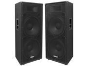 Seismic Audio FL 155PC Pair of Dual Premium 15 PA DJ Speaker Cabinets with Titanium Horns Wheel Kits and Rear Handles 800 Watts RMS per Cabinet