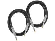 Seismic Audio 2 Pack 5 Foot 1 4 to 1 4 Speaker Cables PA DJ Patch Cords