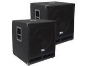 Seismic Audio Baby Tremor PKG1 Pair of 15 Pro Audio Subwoofer Cabinets 300 Watts RMS PA DJ Stage Studio Live Sound Subwoofers