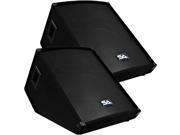Seismic Audio PAIR of 15 Wedge Style Stage Floor Monitor Speaker Cabinets