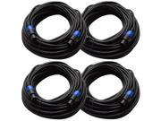 Seismic Audio Four Pack of Speakon to Speakon Audio PA Speaker Cable 100 foot