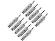 Seismic Audio - Sapt123-10pack - Pack Of 10 1/4" Female To 1/8" Male Adapter (silver) - Converter For Ipod, Iphone, Android, Mp3, Laptop, Etc
