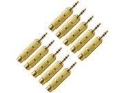 Seismic Audio - Sapt122-10pack - 10 Pack Of 1/4" Female To 1/8" Male Adapter (gold) - Converter For Ipod, Iphone, Android, Mp3, Laptop, Etc