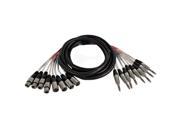 Seismic Audio SATXSW 8x10 4 Channel Snake Cable 10 Foot Insert Snake Cable 8 TRS to 4 XLR Male and 4 XLR Female