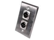 Seismic Audio SA PLATE40 Stainless Steel Wall Plate Dual XLR Male Connectors Cable Installation