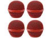 Seismic Audio SA M30Grille Red 4Pack 4 Pack of Replacement Red Steel Mesh Microphone Grill Heads Compatible with SA M30 Shure SM58 Shure SV100 and Simil