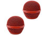Seismic Audio SA M30Grille Red 2Pack 2 Pack of Replacement Red Steel Mesh Microphone Grill Heads Compatible with SA M30 Shure SM58 Shure SV100 and Simil