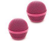 Seismic Audio SA M30Grille Pink 2Pack 2 Pack of Replacement Pink Steel Mesh Microphone Grill Heads Compatible with SA M30 Shure SM58 Shure SV100 and Sim