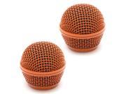 Seismic Audio SA M30Grille Orange 2Pack 2 Pack of Replacement Orange Steel Mesh Microphone Grill Heads Compatible with SA M30 Shure SM58 Shure SV100 and