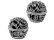 Seismic Audio - Sa-m30grille-silver-2pack - 2 Pack Of Replacement Silver Steel Mesh Microphone Grill Heads - Compatible With Sa-m30, Shure Sm58, Shure Sv100 And
