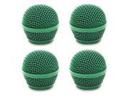 Seismic Audio SA M30Grille Green 4Pack 4 Pack of Replacement Green Steel Mesh Microphone Grill Heads Compatible with SA M30 Shure SM58 Shure SV100 and S