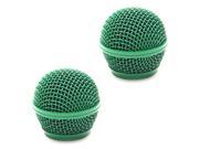 Seismic Audio SA M30Grille Green 2Pack 2 Pack of Replacement Green Steel Mesh Microphone Grill Heads Compatible with SA M30 Shure SM58 Shure SV100 and S