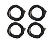 Seismic Audio SAGC20R Black 4Pack 4 Pack of Black 20 Foot Right Angle to Straight Guitar Cables 20 Black Guitar or Instrument Cables
