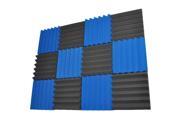 Seismic Audio SA FMDM2 Blue Black 6Each 12 Pack of 2 Inch Charcoal Blue Studio Acoustic Foam Sheets Noise Cancelling Foam Wedge Tiles
