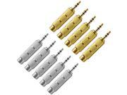 Seismic Audio - Sapt122123-10pack-5each - 10 Pack Of 1/4" Female To 1/8" Male Adapter (5 Gold And 5 Silver) - Converter For Ipod, Iphone, Android, Mp3, Laptop,