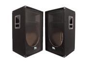 Seismic Audio SA 15T_Empty Pair Pair of Empty 15 Inch PA DJ Speaker Cabinets PA DJ Band Live Sound