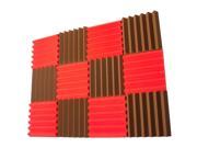 Seismic Audio SA FMDM2 Red Brown 6Each 12 Pack of Red Brown 2 Inch Studio Acoustic Foam Sheets Noise Canceling Foam Wedge Tiles
