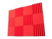 Seismic Audio SA FMDM2 Red 12Pack 12 Pack of 2 Inch Red Studio Acoustic Foam Sheets Noise Cancelling Foam Wedge Tiles