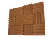 Seismic Audio SA FMDM3 Brown 12Pack 12 Pack of 3 Inch Brown Studio Acoustic Foam Sheets Noise Cancelling Wedge Tiles