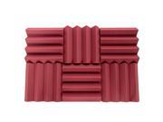 Seismic Audio SA FMDM3 Burgundy 6Pack 6 Pack of 3 Inch Burgundy Studio Acoustic Foam Sheets Noise Cancelling Wedge Tiles