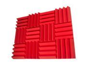 Seismic Audio SA FMDM3 Red 12Pack 12 Pack of 3 Inch Red Studio Acoustic Foam Sheets Noise Cancelling Foam Wedge Tiles