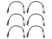 Seismic Audio 6 PACK XLR Female RCA Male 1 Foot Patch Cable