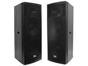 Seismic Audio MAGMA D215PW Pair Pair of Powered Dual 15 Inch Class D 2 Way Loudspeakers Active 2000 Watt Dual 15 DJ Speaker Cabinets