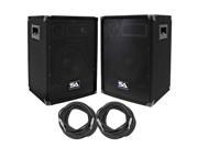 Seismic Audio SA 10 PKG32 Pair of 10 DJ Speakers with two 35 Speaker Cables 10 Inch DJ Loudspeakers Club Speakers