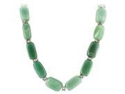 Stainless Steel 9mm x 19mm Amazonite 17 to 19 inch Adjustable Necklace with Lobster Clasp