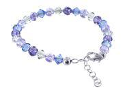 Sterling Silver Amethyst Lavender and Blue Crystal adjustable Bracelet 7 to 8 inch Made with Swarovski Elements