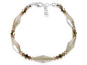 Sterling Silver Gold Shadow Crystal Bracelet 7 inch Made with Swarovski Elements