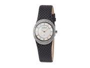 Skagen Black Leather and Glitz Mother-of-pearl Dial Women's watch #566XSSLB8